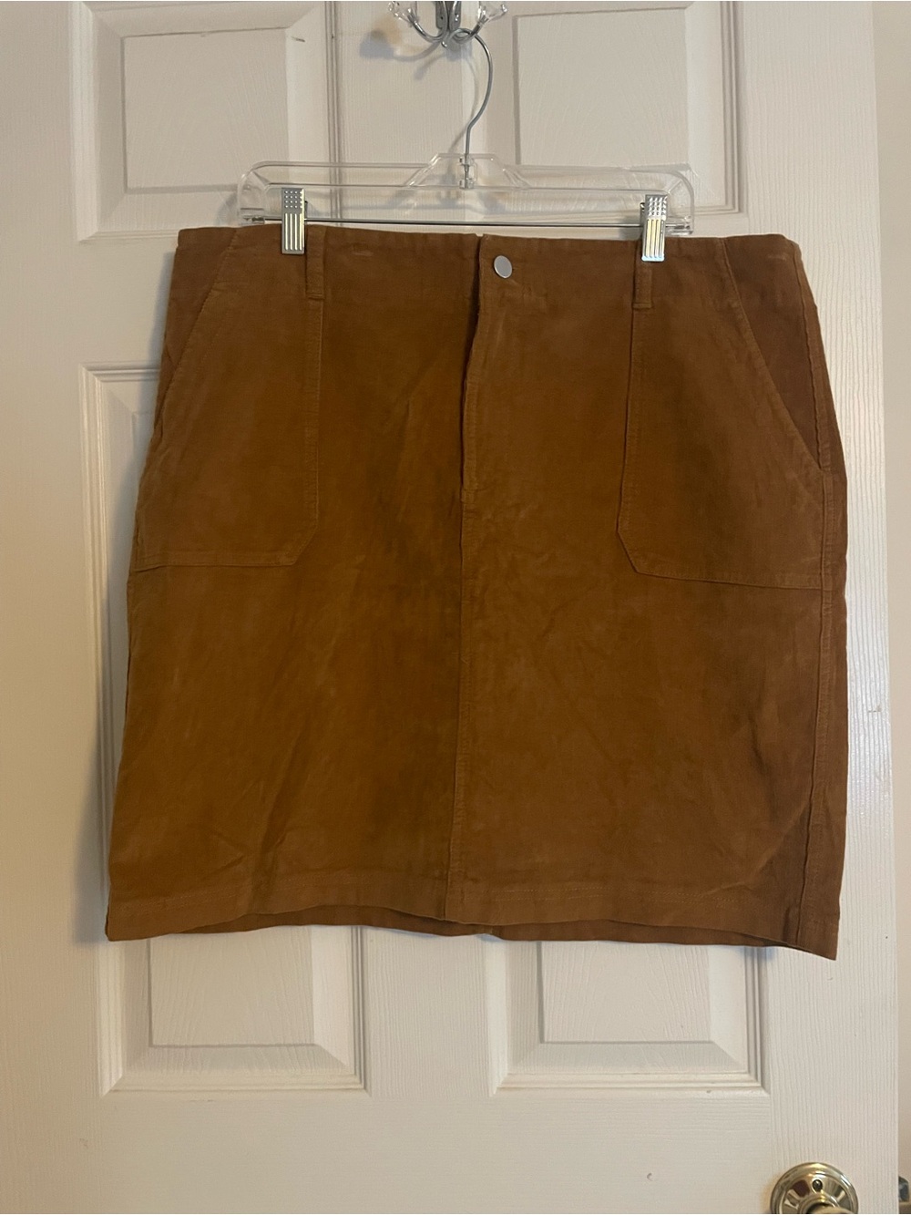 32 Degrees Suede A-Line Mini Skirt in Mustard Size XL